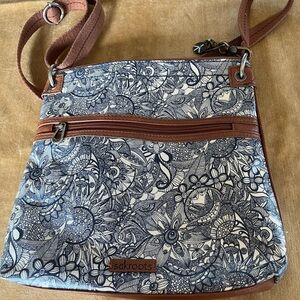 Sakroots Artist Circle Coated Canvas Crossbody Bag